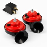 Cumpara ieftin Set claxon dublu tip Melc 12V (2 PIN) cu releu - pentru autoturisme, SUV-uri, VAN-uri, autobuze si motociclete