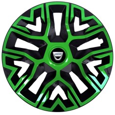 Set 4 Capace Roti 15 inchi (R15), Best Verde-Negru, Compatibile Cu Dacia