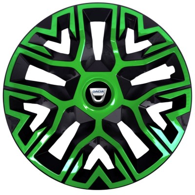 Set 4 Capace Roti 14 inchi (R14), Best Verde-Negru, Compatibile Cu Dacia foto
