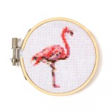 Mini Set de Broderie in Cruciulita a, , &oelig; Flamingo