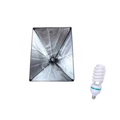 Kit Lumina Continua Softbox pentru Studio Foto sau Videochat, fara trepied, cu 1 Bec E27 Inclus foto