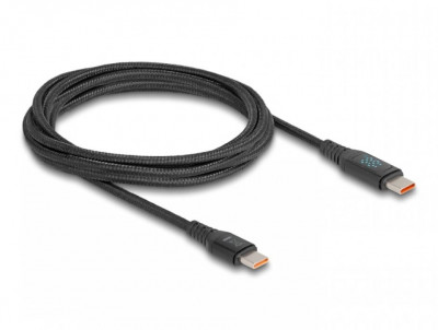 Cablu Fast charging USB 2.0 type C 140W cu indicator LED 1.2m, Delock 88136 foto