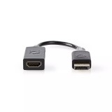 Adaptor Cablu DisplayPort la HDMI, 4K, v1.2, 0.2m, Gri Antracit, Nedis, Placat Aur