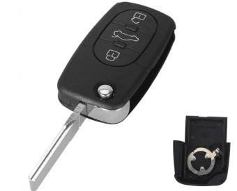 Carcasa cheie Topautochei&amp;reg; pentru Audi A2 A3 A4 A6 A8 B5 RS4 Quattro TT, suport baterie tip CR1616 foto