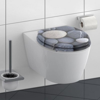 SCH&amp;Uuml;TTE Scaun de toaletă cu &amp;icirc;nchidere silențioasă &amp;quot;GREY STONE&amp;quot; foto