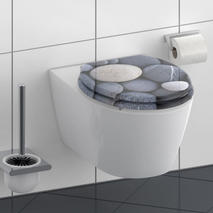 SCH&Uuml;TTE Scaun de toaletă cu &icirc;nchidere silențioasă &quot;GREY STONE&quot;