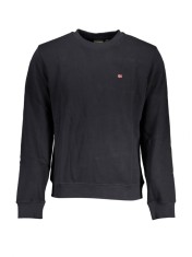 Napapijri Bluza BALIS CREW barbati, cu mini logo brodat, Regular fit, Negru, S foto