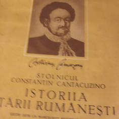 ISTORIA TARII ROMANESTI STOLNICUL CONSTANTIN CANTACUZINO