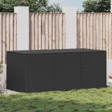 Ladă Depozitare Grădină vidaXL, Poliratan Negru, 180x90x70 cm, Cutie Exterior Impermeabilă, Cufăr Spațios