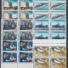 ROMANIA 1989 LP 1217 INDUSTRIE ROMANEASCA BLOCURI DE 4 TIMBRE MNH