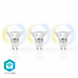 Spot LED Smart WiFi Nedis, GU10, 330 lm, 2700 - 6500K, 3 bucati