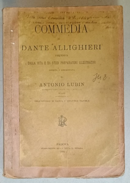 COMMEDIA di DANTE ALIGHERI , 1881