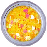 Confetti nail art - inimi galben-aurii, INGINAILS