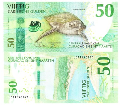 Cura&amp;ccedil;ao &amp;amp; St. Maarten 50 Gulden Emitere 31.03.2025 P-3 UNC foto