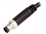 Conector M8 1m tată PIN 3 drept cu manşon cabluri
