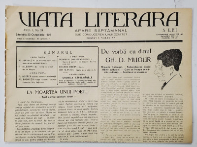 VIATA LITERARA , SAPTAMANAL , ANUL I , NR. 24, 23 OCTOMBRIE , 1926 foto