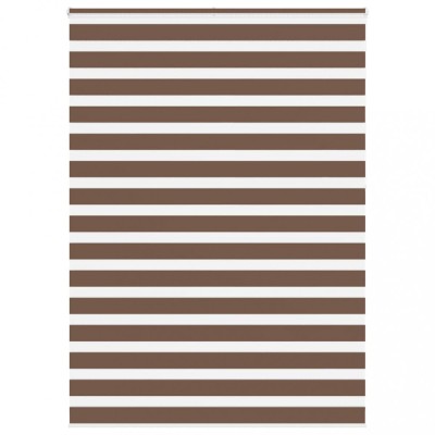 vidaXL Jaluzea tip zebra maro lățime țesătură 160,9 cm poliester foto