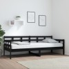 Gossi pat de zi, negru, 80x200 cm, lemn masiv de pin