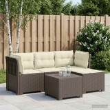 Cumpara ieftin Sofa de Gradina 4-Locuri cu Perne Aspect Ratan PP Gri deschis