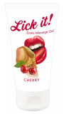 Lubrifiant gel de masaj Lick It Strawberry, Aroma Cirese , 50ml