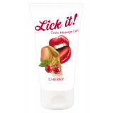 Lubrifiant gel de masaj Lick It Strawberry, Aroma Cirese , 50ml