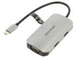 Stație de andocare USB 3.0 negru aluminiu 100W, Vention