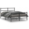 VidaXL Cadru pat metalic cu tăblie de cap/picioare&nbsp;, negru, 140x190 cm