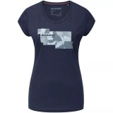 Tricou Dama Mammut Trovat, Marine, XS, Poliester Reciclat, Bumbac Organic, Uscare Rapida, Respirabil, Drumetii, Casual