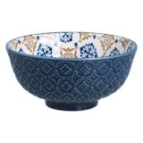 Bol de Portelan Albastru cu Modele Reliefate - Design Decorativ, CMCLASS