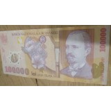 Romania postdecembrista polymer 100000 lei 2001