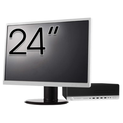 Pachet Calculator Second Hand HP ProDesk 800 G3 SFF, Intel Core i5-7500 3.40-3.80GHz, 8GB DDR4, 256GB SSD + Monitor 24&amp;amp;quot; NewTechnology Media foto
