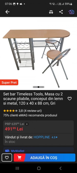 Set masuta si scaune rabatabile SIGILAT