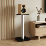 VidaXL Suport difuzor 2 buc, negru/argintiu, sticlă securizată 1 st&acirc;lp 51810