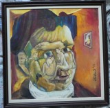 Ulei / panza, arta duala, portret, Gabriel Todica, Falticeni, 2014, Abstract, Impresionism