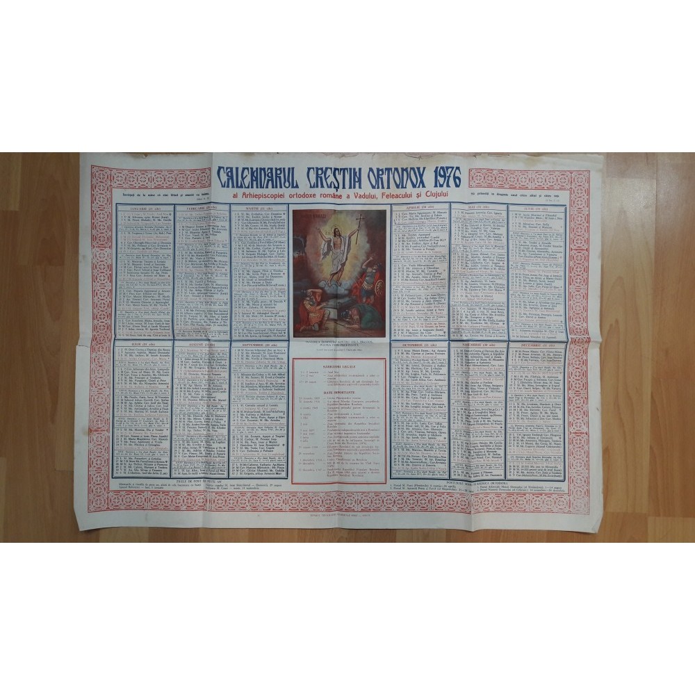 calendar vechi Crestin Ortodox 1976 arhiva Okazii.ro