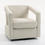 HOMCOM Fotoliu pentru living rotativ 360&deg; Loungesessel Relaxsessel cu spătar și cotiere monobloc 77 x 75 x 72 cm Bej | Aosom Romania