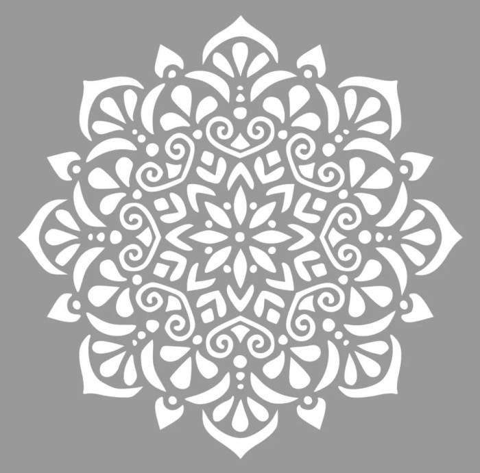 Sablon 290x290x0.7mm, Mandala Flower, Refolosibil MX70002