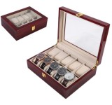 Cumpara ieftin Cutie depozitare 10 ceasuri de mana Lemn + CADOU 10LR, Watchbox