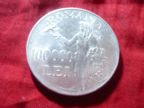 Moneda 100 000 lei 1946 Mihai I , argint , cal. F.Buna