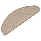 Cumpara ieftin Covorase pentru scari, 15 buc., 65x21x4 cm, maro deschis, semirotunde, mari