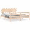 Cadru de pat cu tablie Super King Size, lemn masiv