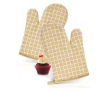 Set de manusi pentru cuptor Liagu&eacute;, 2 piese, bej/alb, bumbac matlasat, 18 x 28 cm
