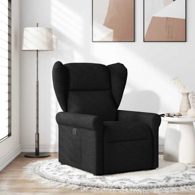 vidaXL Fotoliu rabatabil, negru, material textil 4015658 foto