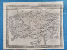 Harta a Asiei Mici, tiparita c.1850 foto