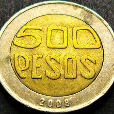 Moneda bimetalica 500 PESOS - COLUMBIA, anul 2008 * cod 1743 B