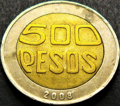 Moneda bimetalica 500 PESOS - COLUMBIA, anul 2008 * cod 1743 B foto