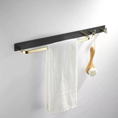 Suport Prosop si Accesorii Baie Negru Auriu GJ621 ModernLight Concept