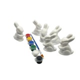 Set de Paste din Polistiren pentru Pictat cu Acuarele si Pensula, 6 Iepurasi