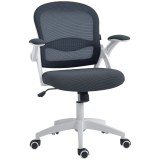 Vinsetto Scaun de Birou Ergonomic cu Spătar din Plasă și Scaun Căptușit, &Icirc;nalțime Reglabilă, 65,5x61,5x88-97,5 cm, Gri | Aosom Romania
