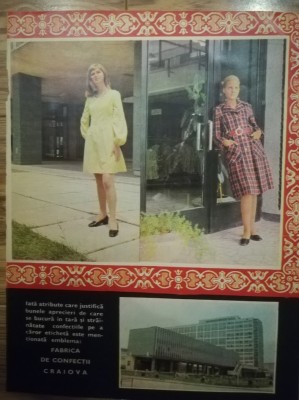 1972, Reclama Fabrica de Confectii Craiova, comunism 27 x20 cm CRAIOVA, moda foto